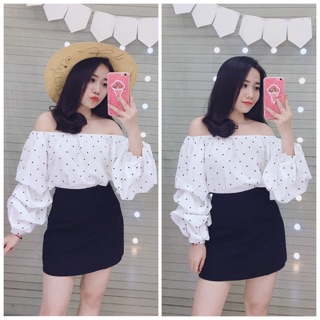 Áo bẹt vai bi