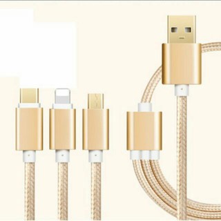 Cap Sac 3 Đầu Lightning-Micro Phone-Usb Type C Dây Dù Siêu Chắc Chắn