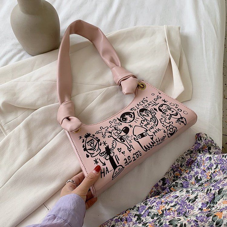 Túi Xách Tay Nữ Họa Tiết Graffiti Phong Cách Hàn Quốc | BigBuy360 - bigbuy360.vn