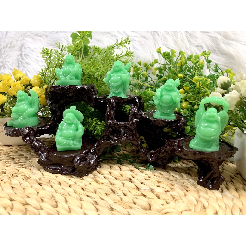 Full Set 6 tượng Bồ Tát Di Lặc Hoan Hỉ Tài Lộc tọa đế 6 chân  ( Hình Thật - Video Thật )