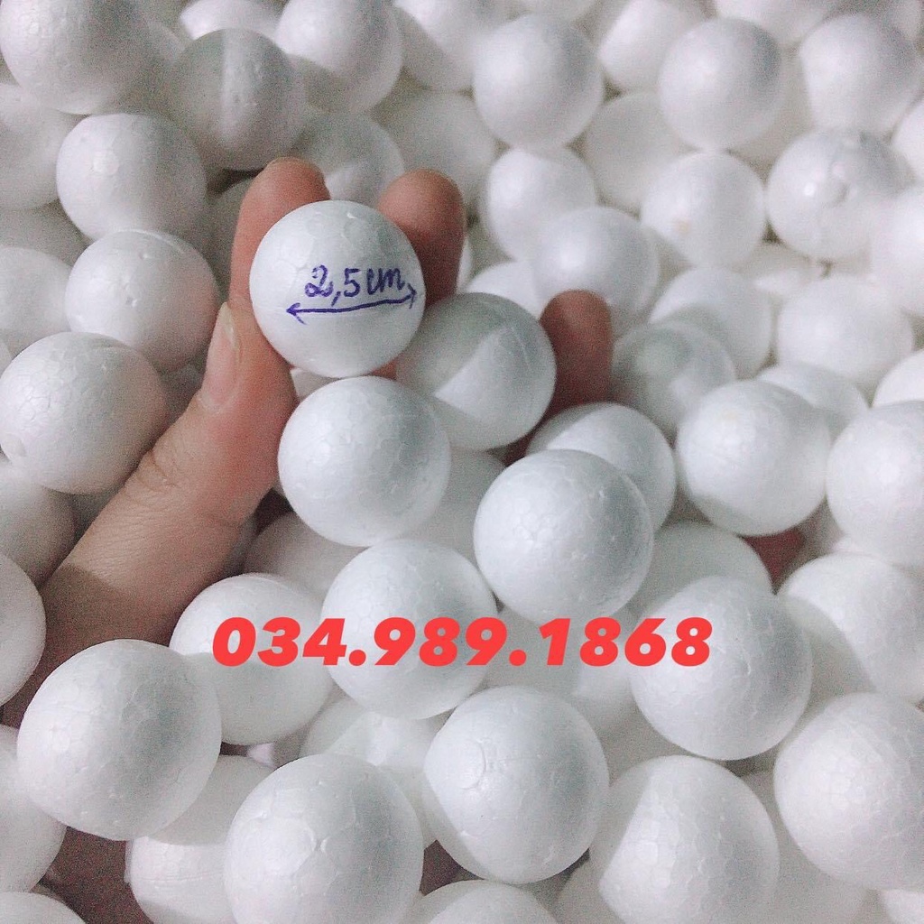 Quả xốp tròn đường kính 1.8cm, 2cm, 2,5cm, 2.8cm, 3,5cm, 4cm, 6cm làm lõi hoa/làm quả quất handmade