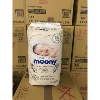 Tã bỉm moony natural nội địa nhật dán/quần nb63/s58/m48/l36/xl32