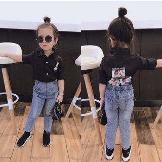 Sét áo sơ mi + quần jean