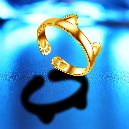 Nhẫn Hở Hình Bàn Chân Mèo Dễ Thương