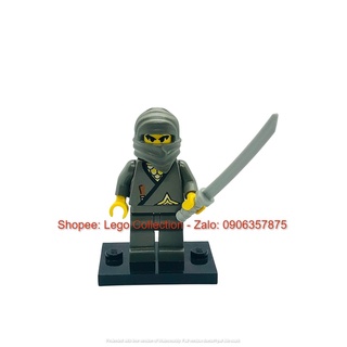 Lego minifigures nhân vật chính hãng - đồ chơi xếp hình lego ninja shogun minifigures - ninja xám