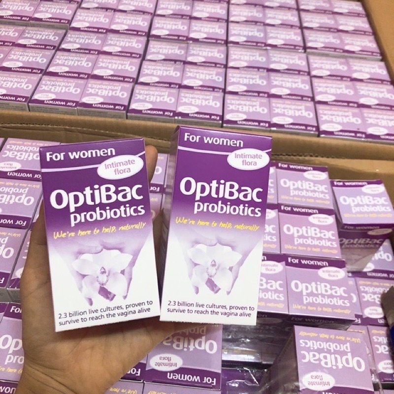 Men vi sinh Optibac tím cho phụ nữ hộp 30 viên và 90 viên- Hàng UK