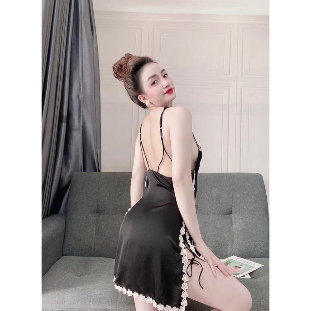 Váy Ngủ Sexy, Đầm Ngủ 2 Dây, Đầm Ngủ Ren Cột Dây 2 Bên Kèm Quần Lọt Khe, Siêu Quyến Rủ, Gợi Cảm. | BigBuy360 - bigbuy360.vn
