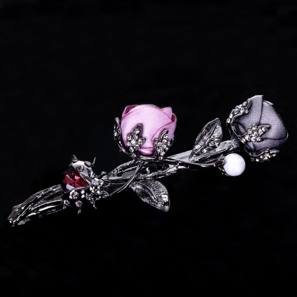 Kẹp tóc hình nhành hoa hồng cổ điển thanh lịch dành cho nữ