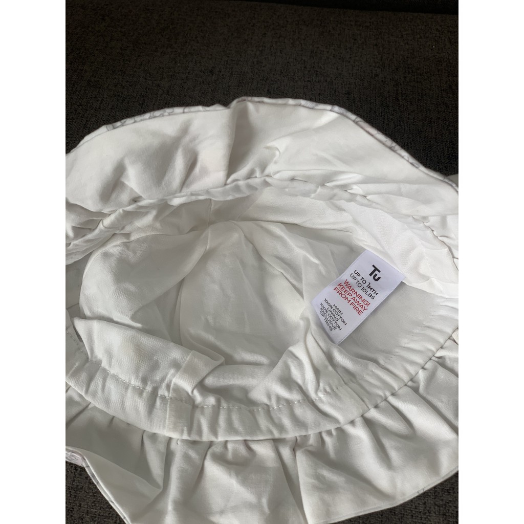 Set nón và áo liền quần bé gái body đùi romper sơ sinh TU vải cotton 0-24 tháng xuất dư