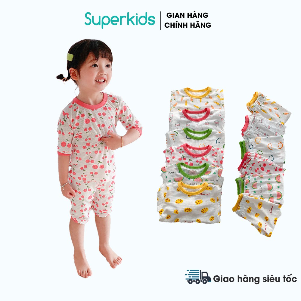 Bộ lửng cotton họa tiết cho bé 8-18kg QATE688