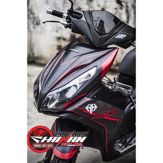 Tem Trùm Air Blade Đen Chỉ Đỏ