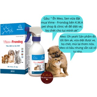 Vime Frondog - Xịt ve rận bọ chét chó mèo chai 250ml
