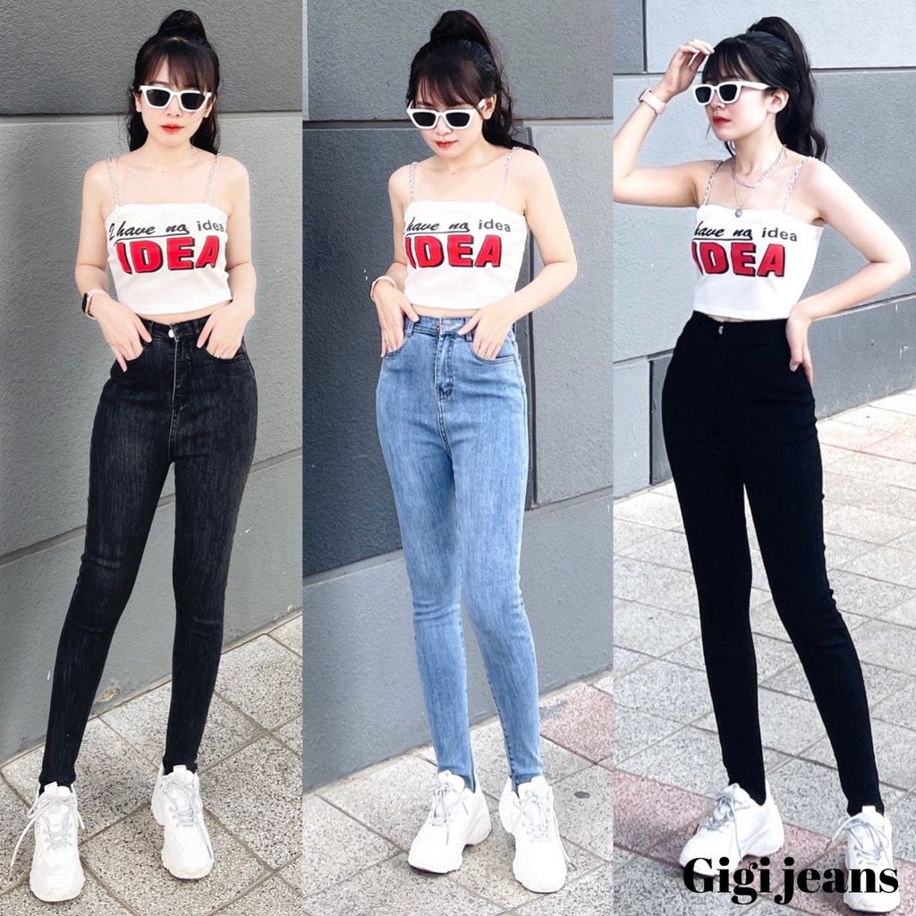 Quần Jean Nữ Lưng Cao Trơn Lai Cuốn Tôn Dáng GIGI002, 4 Màu Hình Tự Chụp Kèm Video