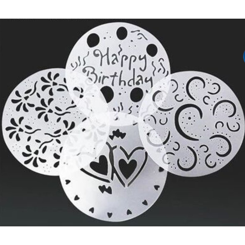 3 - 4 tấm rắc bột nhựa size 20cm dùng để trang trí bánh sinh nhật