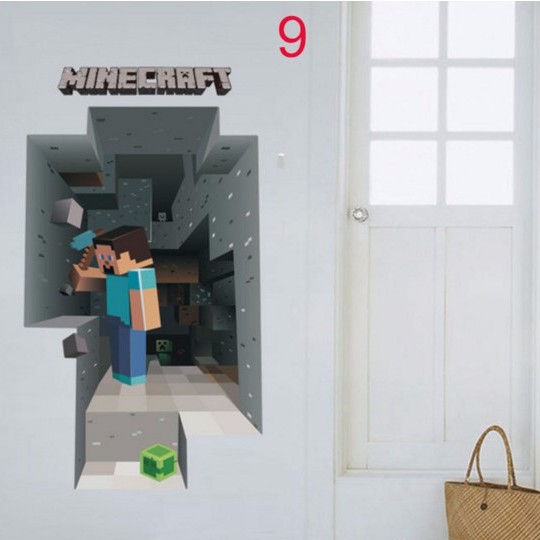 GIẤY DÁN TƯỜNG 3D Game Minecraft NHẬP KHẨU