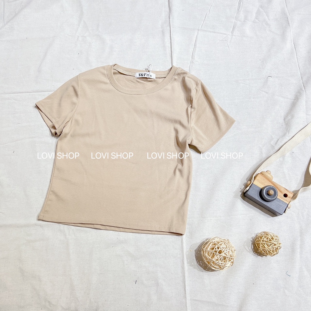 LOVI SHOP- Áo thun croptop trơn basic nhiều màu