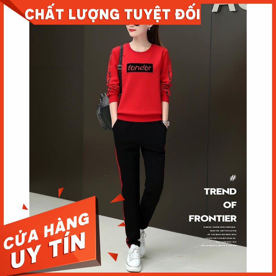 [FREESHIP] Đồ Bộ Cotton Tay Dài Quần Dài- Logo Thêu- Sản Phẩm Y Hình