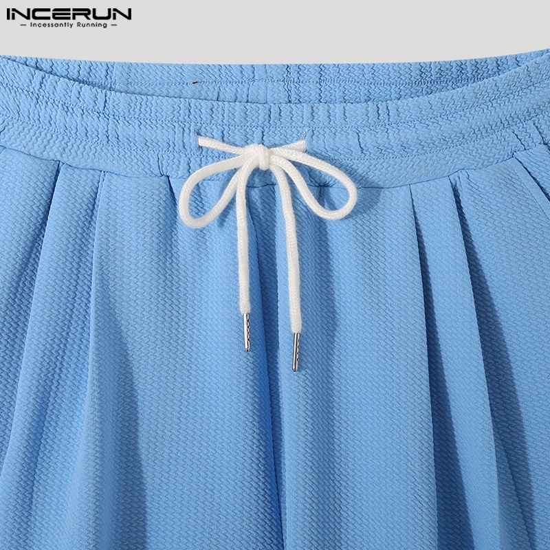 Bộ đồ INCERUN gồm áo ngắn tay với quần ngắn thể thao thời trang cho nam