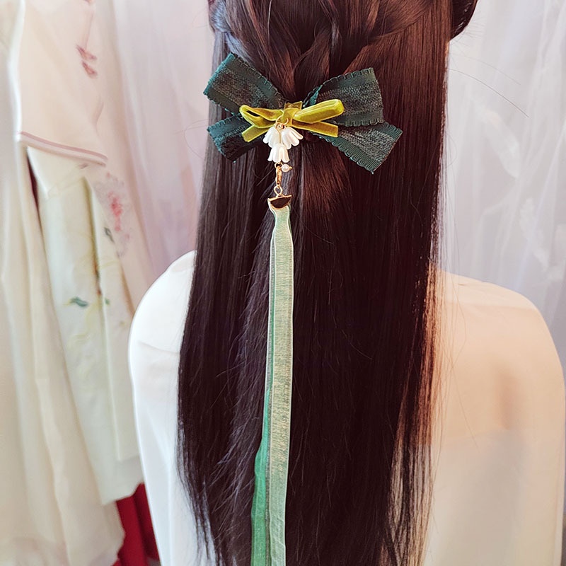 [Hàng Mới Về] Dây Buộc Tóc Thắt Nơ Ruy Băng Cổ Điển Cho Nữ