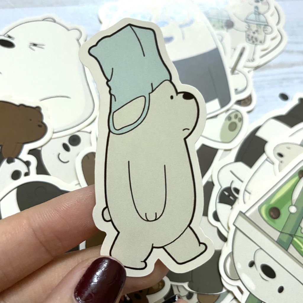 [Twins Plus] Sticker Chúng tôi đơn giản là gấu We bare bears dán trang trí laptop, máy tính bỏ túi, vali, đt,...