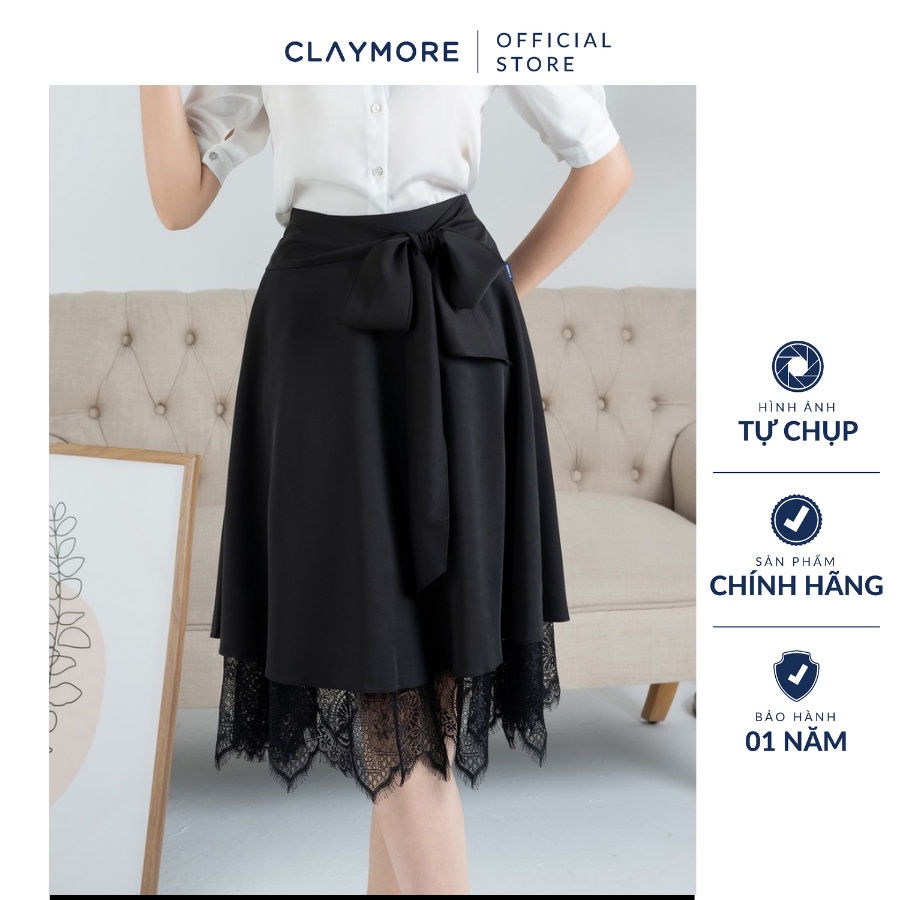 Chân váy nơ eo phối ren CLAYMORE mã C0221S11178LV