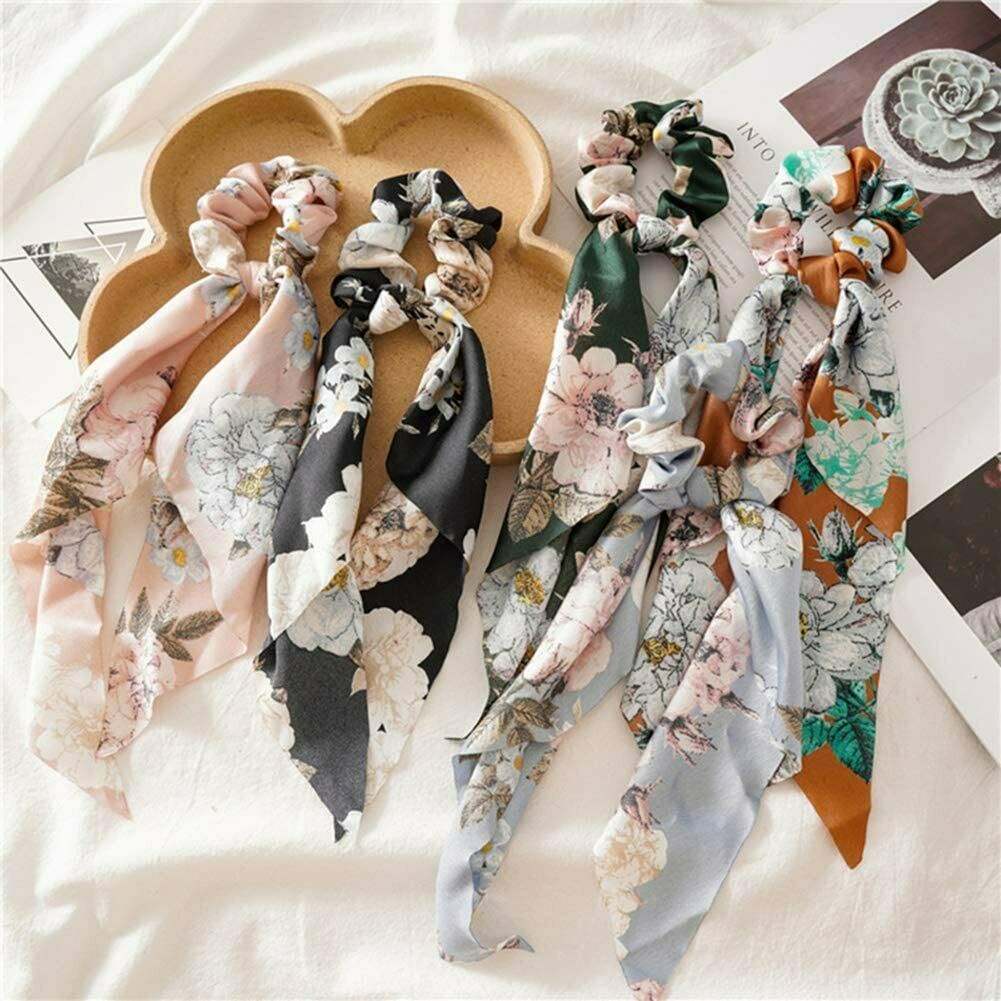 Dây Buộc Tóc Thắt Nơ Họa Tiết Hoa Phong Cách Boho Hàn Quốc Cho Nữ