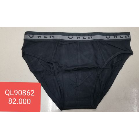 Quần Lót Nam Owen QL90862 Kiểu Quần Sịp  Nam Tam Giác Chất Liệu Cotton Màu Đen