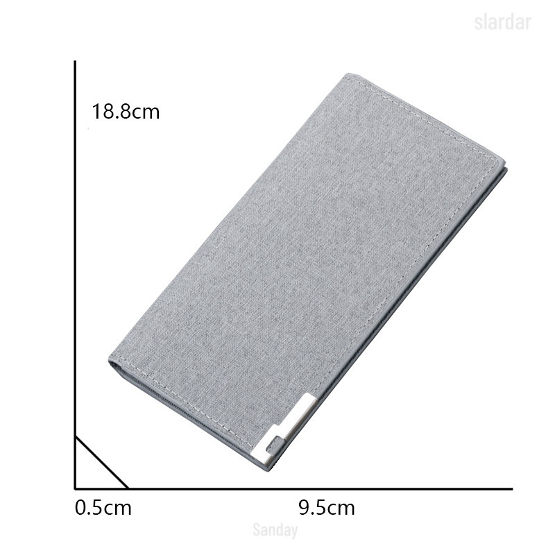 Ví Dài Bằng Vải Canvas Siêu Mỏng Đựng Thẻ Có Thể Gấp Lại Dành Cho Học Sinh Nam Nữ