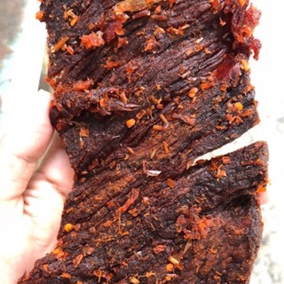 500gr - BÒ KHÔ ĐỎ VỊ CAY (Cam kết: Không sử dụng thịt heo, 100% THỊT BÒ nguyên miếng)