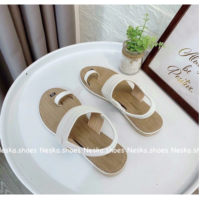 Giày sandal xỏ ngón đế bệt nữ quai thun hàng chất lượng mã Nes.11