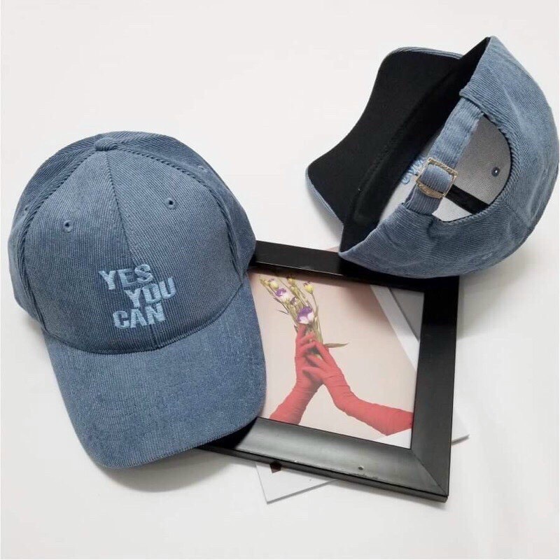Mũ lưỡi trai ❤️Nón kết thêu chữ Yes You Can phong cách Ulzzang form unisex nam nữ AQ STORE