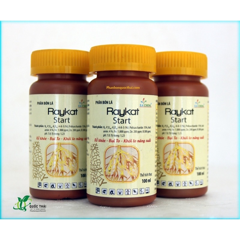Phân bón lá RAYKAT START Siêu kích rễ, kích chồi- Nhập khẩu từ Tây Ban Nha,Chai 100ml