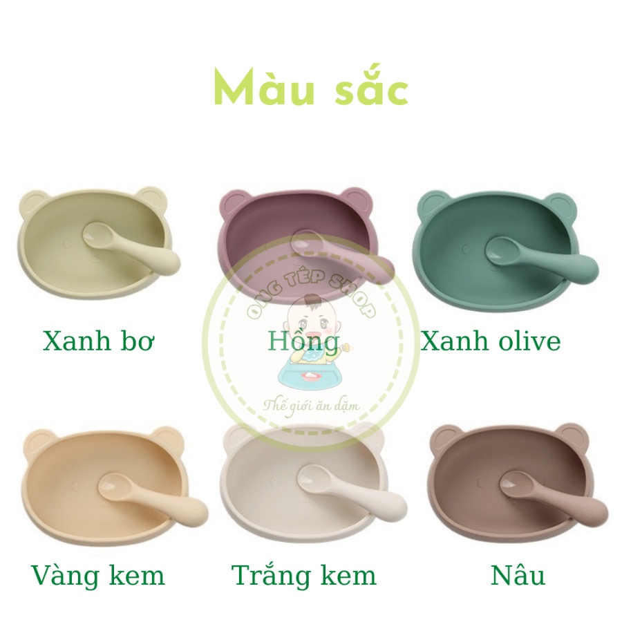 Bát ăn dặm silicon hình gấu xinh xắn cho bé Bobby Doll