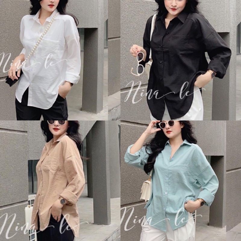 Áo sơ mi đũi phối 1 túi QC phong cách