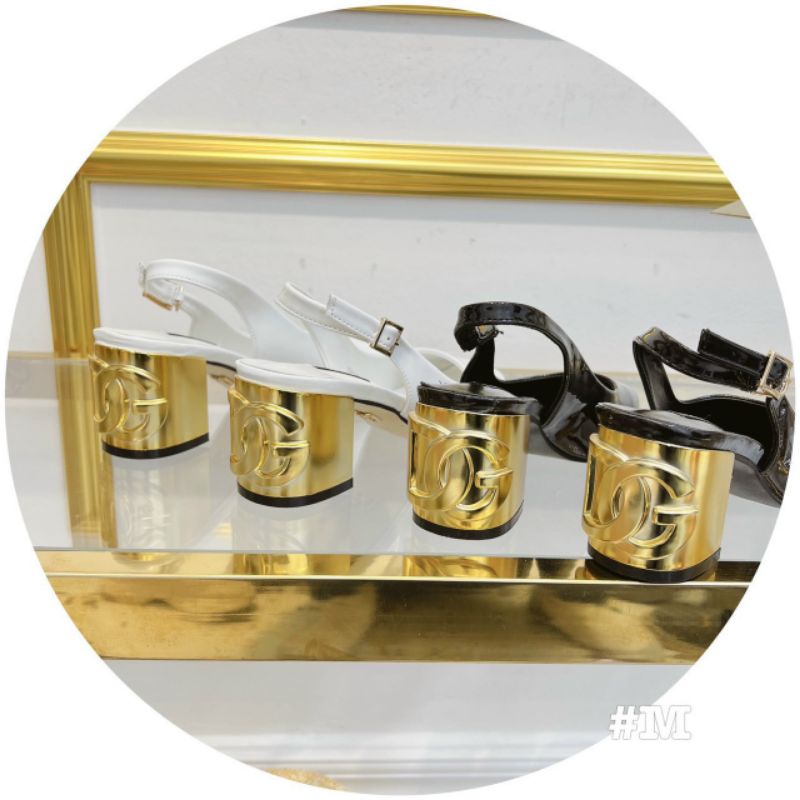 Cvx(ẢNH THẬT) Sandal 6p Gót Vàng Mũi Tròn Da Bóng Mềm Êm Fullbox Bill Túi Cao Cấp