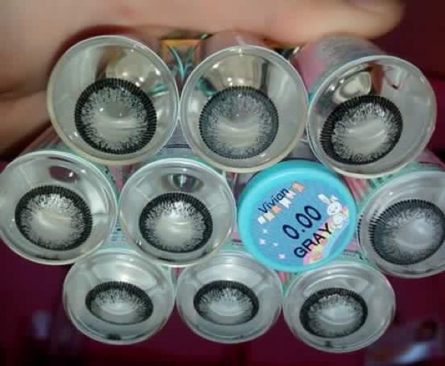 [MALL SHOPEE] Lens giãn tròng xám viền đen