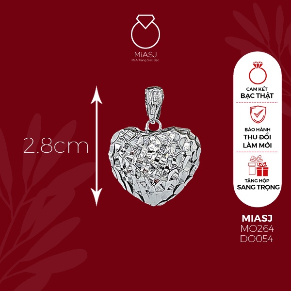 Mặt dây chuyền nữ bạc Ý S925 MiASJ đính đá Cz sáng đẹp cao cấp kiểu teen genz đa dạng mẫu M2