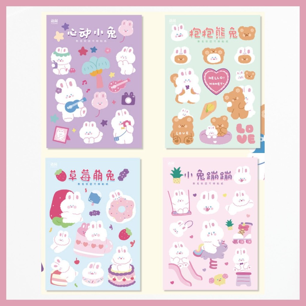 STICKER GẤU THỎ LITTLE BEAR SIÊU YÊU (8 MẪU)