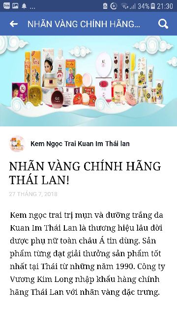 Kem cô tiên nhãn vàng thái lan chính hãng | WebRaoVat - webraovat.net.vn