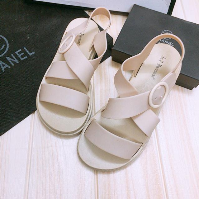 Dép Sandal Nữ Quai Ngang - Giày Sandal Nữ Quai Hậu Đế Bằng Phong Cách Nữ Sinh Hàn Quốc Ngọt Ngào