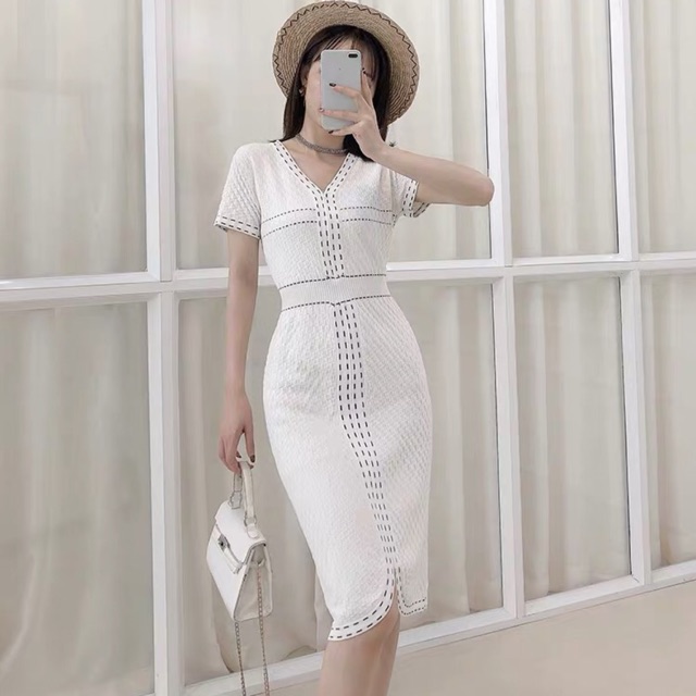 [2 MÀU TRẮNG ĐEN] VÁY HÈ THỜI TRANG QUẢNG CHÂU CAO CẤP 2019