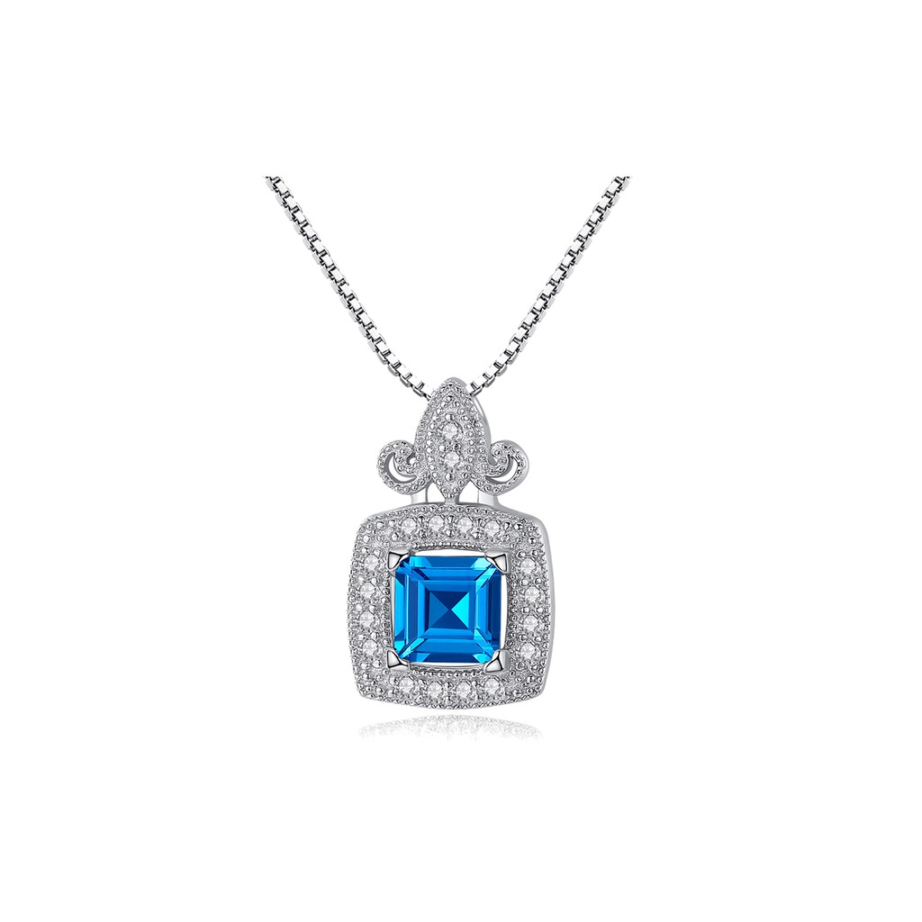 Bộ Trang Sức Bạc Nữ Đính Đá Màu Xanh Sang Trọng BNT16-Bảo Ngọc Jewelry