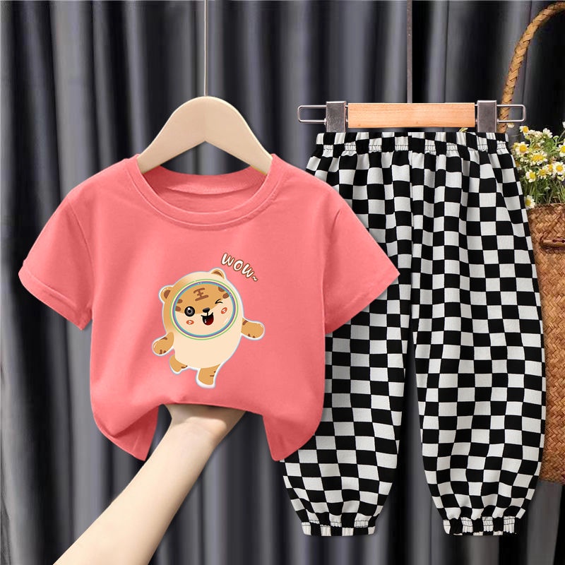 Bộ Quần Áo Thun Ngắn Tay Thời Trang Mùa Hè Năng Động Dành Cho Trẻ