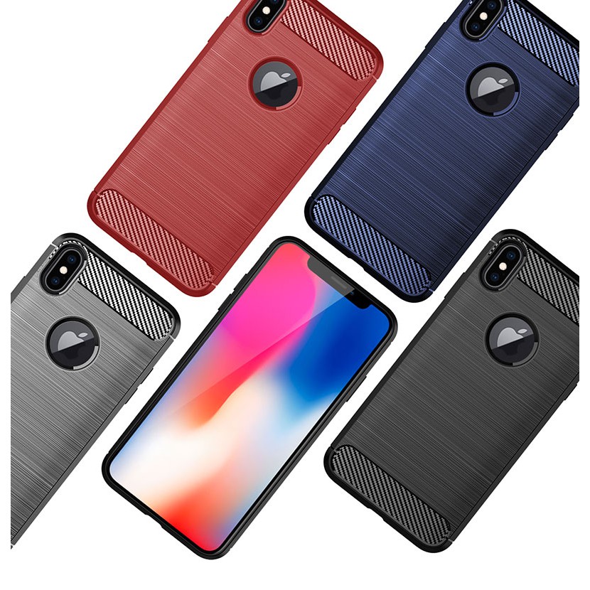 Ốp điện thoại bằng sợi carbon silicone thích hợp cho IPHONE 6 6S 7 8 PLUS X XR XS MAX 11 PRO MAX