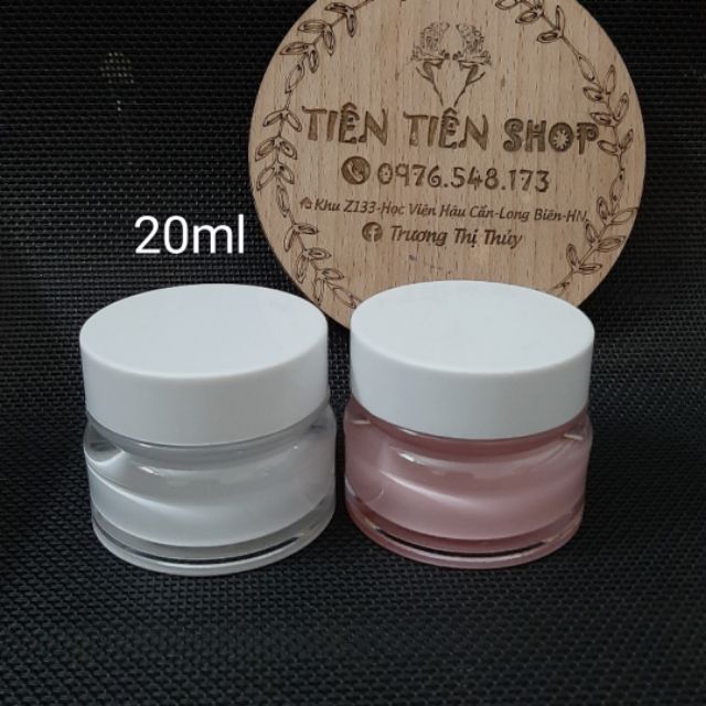 Hũ nhựa 20ml nắp trắng