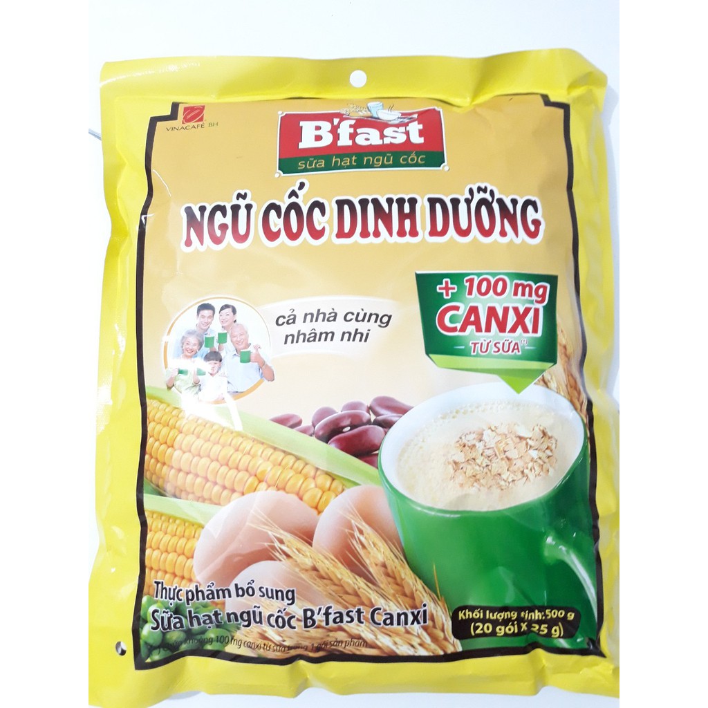 Ngũ Cốc Dinh Dưỡng Vinacafe B'fast Túi 500g x 20 Gói