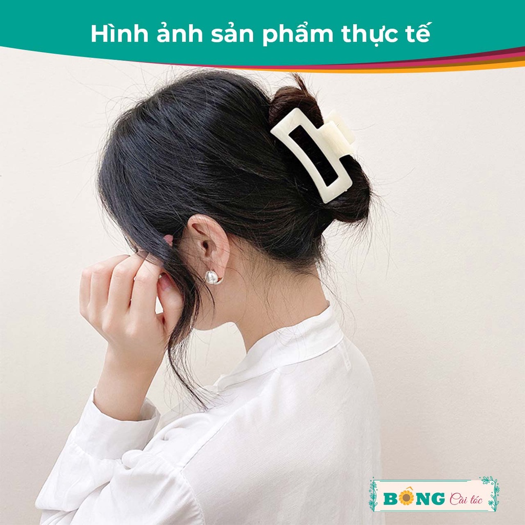 Kẹp càng cua chất liệu nhựa hình chữ nhật nhiều màu clear phong cách Hàn Quốc KN70 - kẹp tóc BÔNG Cài Tóc
