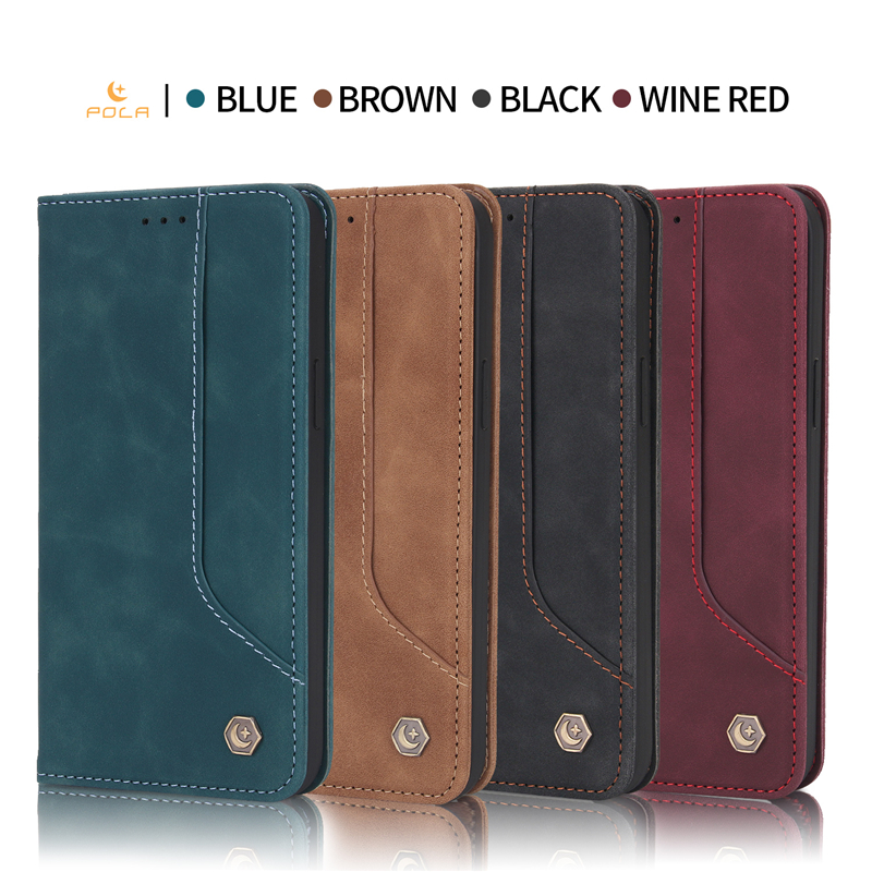 Leather Case Redmi Note 10 9T 10s K40 POLA Fashion Auto Closing Card Slot Magnetic Wallet Flip Xiaomi 11 10T Lite POCO M3 X3 Pro NFC Cover Casing