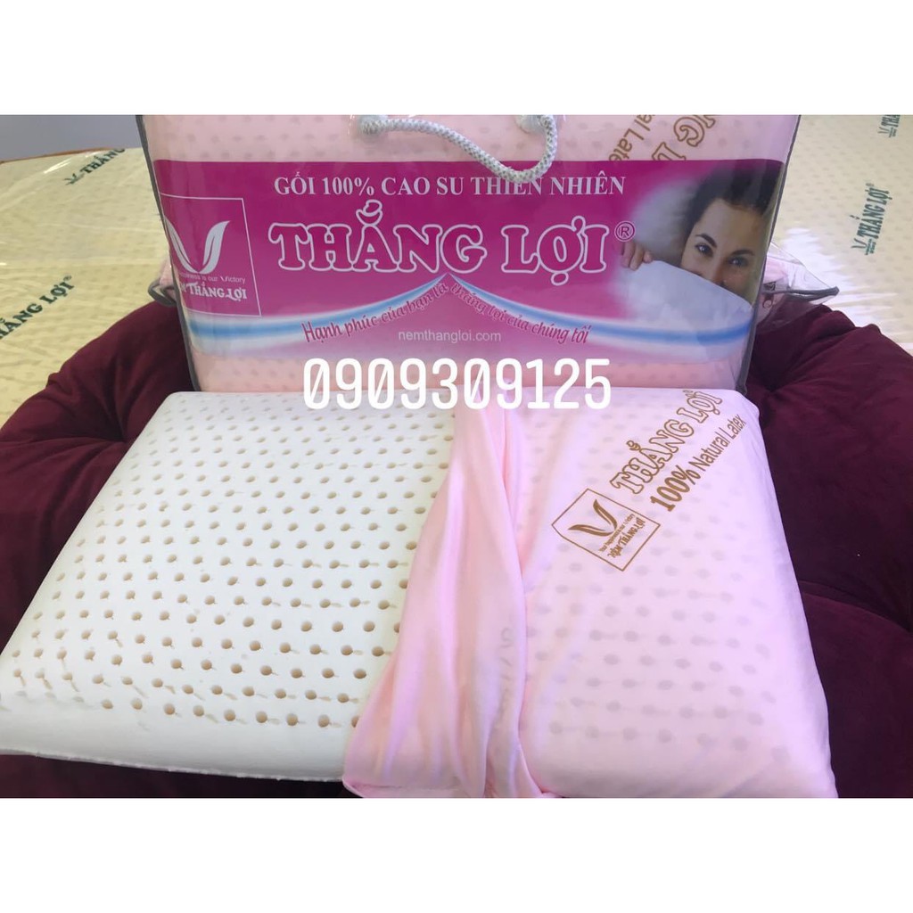 Gối nằm cao su thiên nhiên 100% CTY NỆM Thắng lợi chính hãng êm mềm
