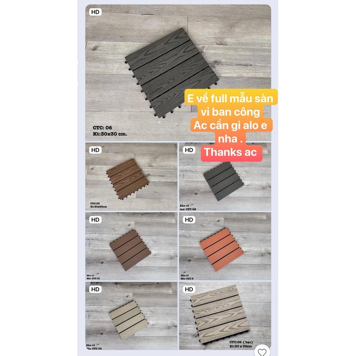 VỈ LÓT SÀN BAN CÔNG SÀN GỖ NHỰA Composite